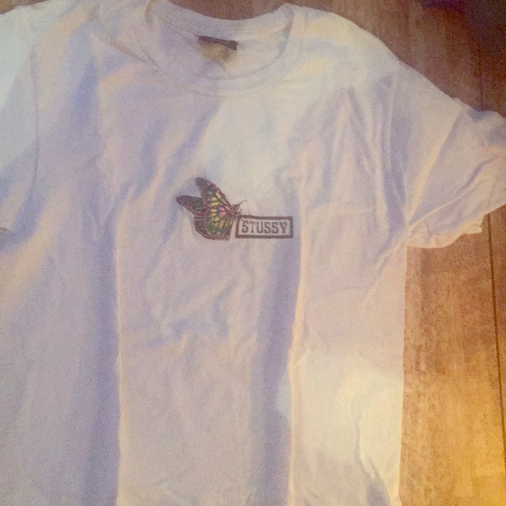 stussy white t shirt